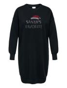 ONLY Carmakoma Carsanta Xmas L/S O-Neck Sweat Dress Jrs Svart