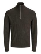 Jack & J S Jprblubarkley Knit Half Zip Jnr Brun