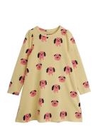Mini Rodini Doggies Aop Ls Dress Gul