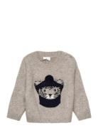 Mango Knitted Sweater With Bear Detail Grå