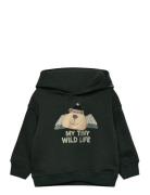 Mango Printed Hoodie Grön