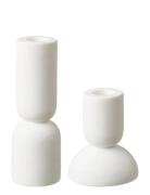 House Nordic Thyra - Candle Holder, Limest , White, Set Of 2 Vit