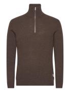 Lindbergh Lambswool Half Zip Knit Over Co Brun
