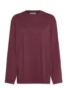 Weekday Over D Long Sleeve T-Shirt Burgundy