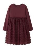 Name It Nmfsykia Tulle Ls Dress Burgundy