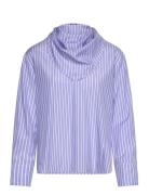 Mango Striped Blouse With Handkerchief Blå