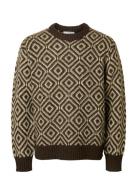 Selected Slhremi Ls Knit Relaxed Crew Neck Brun