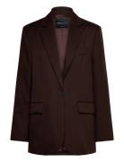 Mango 100% Wool Suit Jacket Brun