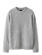 LMTD Nlmkleave Ls O-Neck Knit Noos Grå
