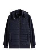 Tommy Hilfiger Mix Media Hooded Zip Through Marinblå