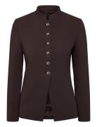Mango Jacket With Jewel-Button Strip Collar Brun