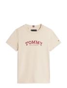 Tommy Hilfiger Monotype Print Graphic T-Shirt Beige
