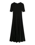 Tommy Hilfiger Festive Pleated Maxi Sl Dress Svart