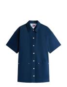 Tommy Jeans Tjw Pocket Mini Shirt Dress Ext Blå