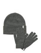 Jack & J S Jaccooper Beanie And Gloves Giftbox Grå