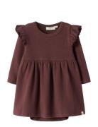 Lil'Atelier Nbfthora Hun Ls Body Dress Lil Burgundy