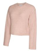 Mamalicious Mlmonique L/S Crop Knit Top Rosa