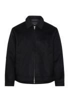 Abercrombie & Fitch Wool-Blend Zip Jacket Svart