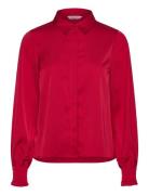 Bubbleroom Frill Shirt Blouse Röd