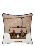 Lexington Home Dog Lift Organic Cotton Twill Patch Pillow Cover Beige