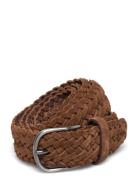 Anderson's Suede Woven Belt Blue - 3,5 Brun