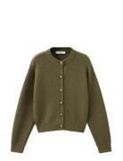 Mango Chunky-Knit Cardigan With Buttons Khaki Green