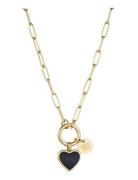 Bud To Rose Noble Heart Necklace Black/Gold Guld