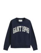 GANT Graphic C-Neck Sweat Marinblå