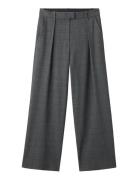 Mango Pleated Check-Print Suit Trousers Grå