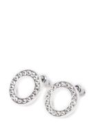 Pilgrim Victoria Crystal Halo Earrings Silver