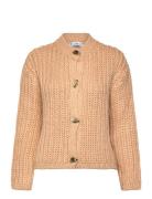 Mango Chunky-Knit Cardigan With Jewel Buttons Beige