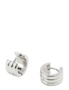 Timi Of Sweden Ruby - Triple Huggie Hoop Earrings Stainless Steel Silv...