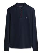 Tommy Hilfiger Ls Liquid Rwb Zip Reg Polo Marinblå
