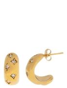 Timi Of Sweden Vilma - Crystal Hoop Earrings Stainless Steel Guld
