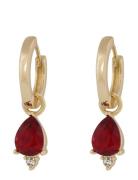 SNÖ Of Sweden Eira Navette Ring Ear G/Red - Guld