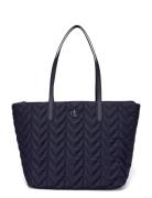 Lauren Ralph Lauren Quilted Extra-Large Stevie Zip Tote Bag Marinblå