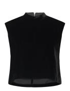 House Of Dagmar Sleeveless Velvettop Svart