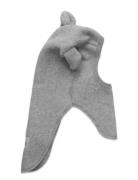 Huttelihut Balaclava Ears Cotton Fleece Grå