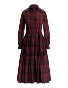 Polo Ralph Lauren Plaid Tiered Shirtdress Röd