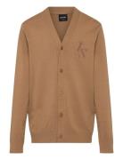 Lyle & Scott L&S Monogram Button Through Cardigan Brun