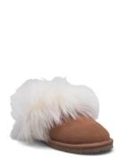 Rosemunde Rhevelyn Leather Long Hair Slippers Brun