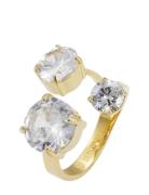 Bud To Rose Brea All Crystal Ring Gold Guld
