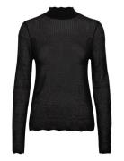 Rosemunde Rwlotus Tencel Ls Mock Neck Pullove Svart